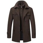 Men's Winter Collar Zip Two-Piece Jacket Set