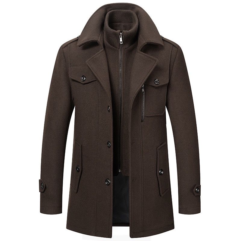 Men's Winter Collar Zip Two-Piece Jacket Set