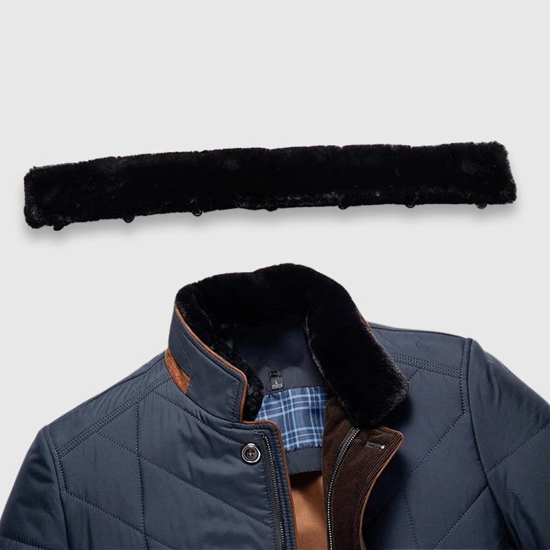 Men's Warm Winter Jacket with Cozy Fur Collar and Lining