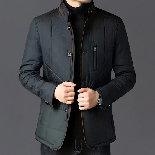 Men's Warm Winter Jacket with Cozy Fur Collar and Lining