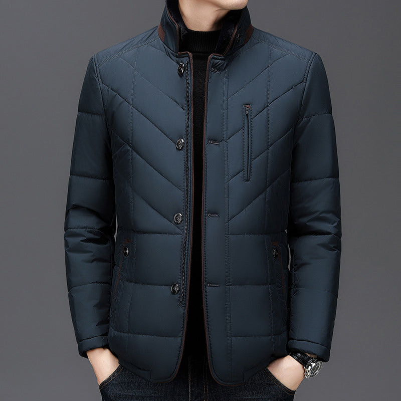 Men's Warm Winter Jacket with Cozy Fur Collar and Lining