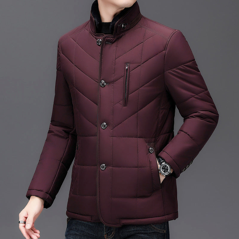 Men's Warm Winter Jacket with Cozy Fur Collar and Lining