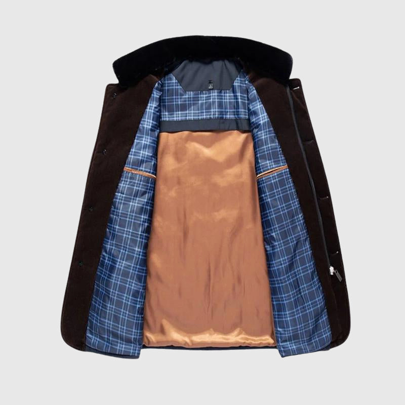 Men's Warm Winter Jacket with Cozy Fur Collar and Lining
