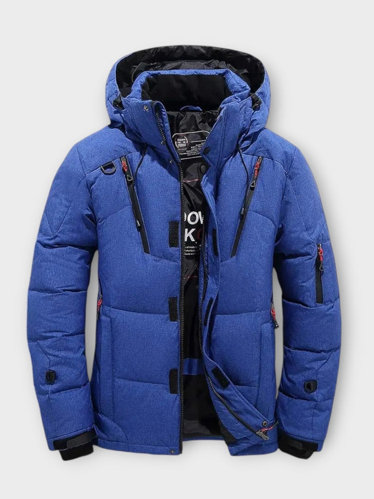 Men's Warm Quilted Hooded Winter Jacket