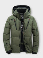 Men's Warm Quilted Hooded Winter Jacket