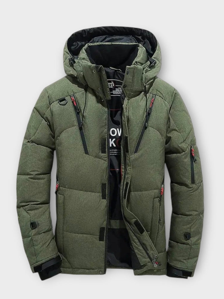 Men's Warm Quilted Hooded Winter Jacket
