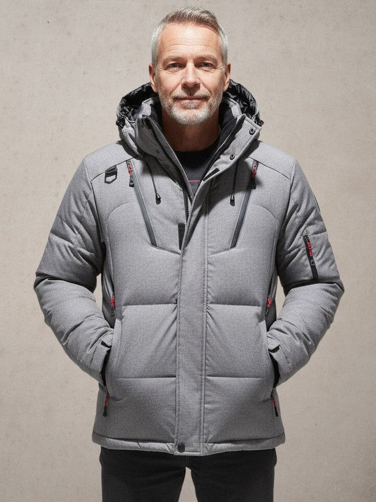 Men's Warm Quilted Hooded Winter Jacket