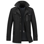 Alex | Men's Padded Collar Zip Wool Winter Jacket