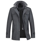 Alex | Men's Padded Collar Zip Wool Winter Jacket