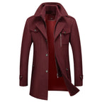 Alex | Men's Padded Collar Zip Wool Winter Jacket