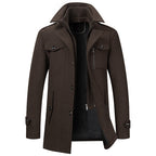 Alex | Men's Padded Collar Zip Wool Winter Jacket
