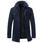 Alex | Men's Padded Collar Zip Wool Winter Jacket