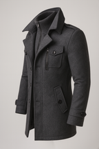 Alex | Men's Padded Collar Zip Wool Winter Jacket