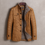 Men's Warm Sherpa-Lined Winter Jacket with Cozy Collar