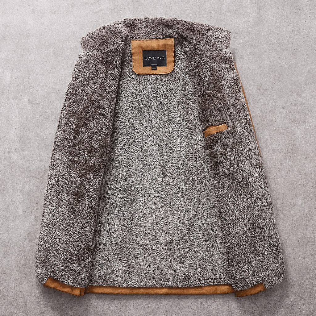 Men's Warm Sherpa-Lined Winter Jacket with Cozy Collar