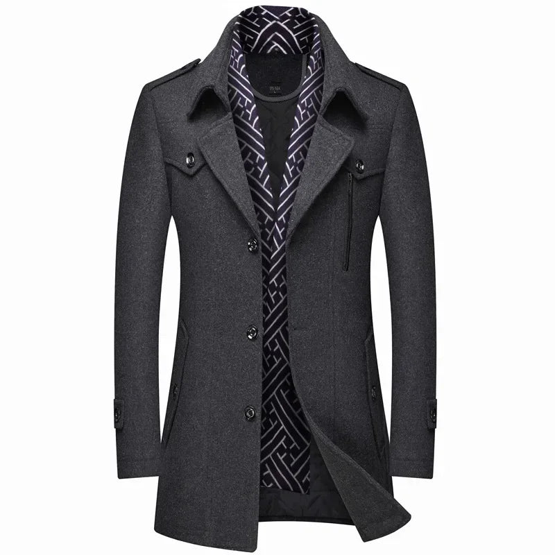Men's Slim-Fit Long Winter Coat – Stylish Warmth for Cold Weather