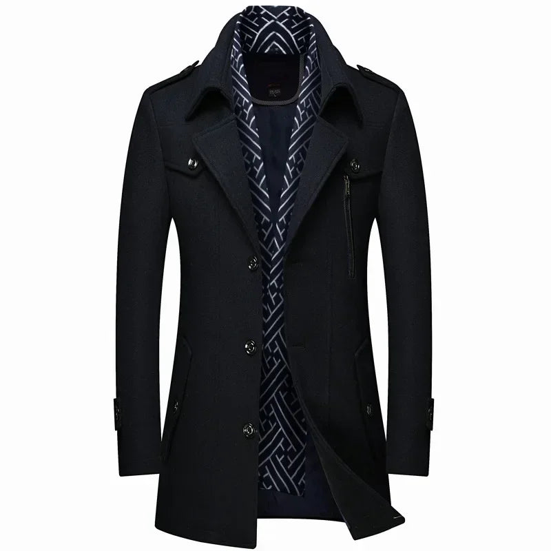 Men's Slim-Fit Long Winter Coat – Stylish Warmth for Cold Weather