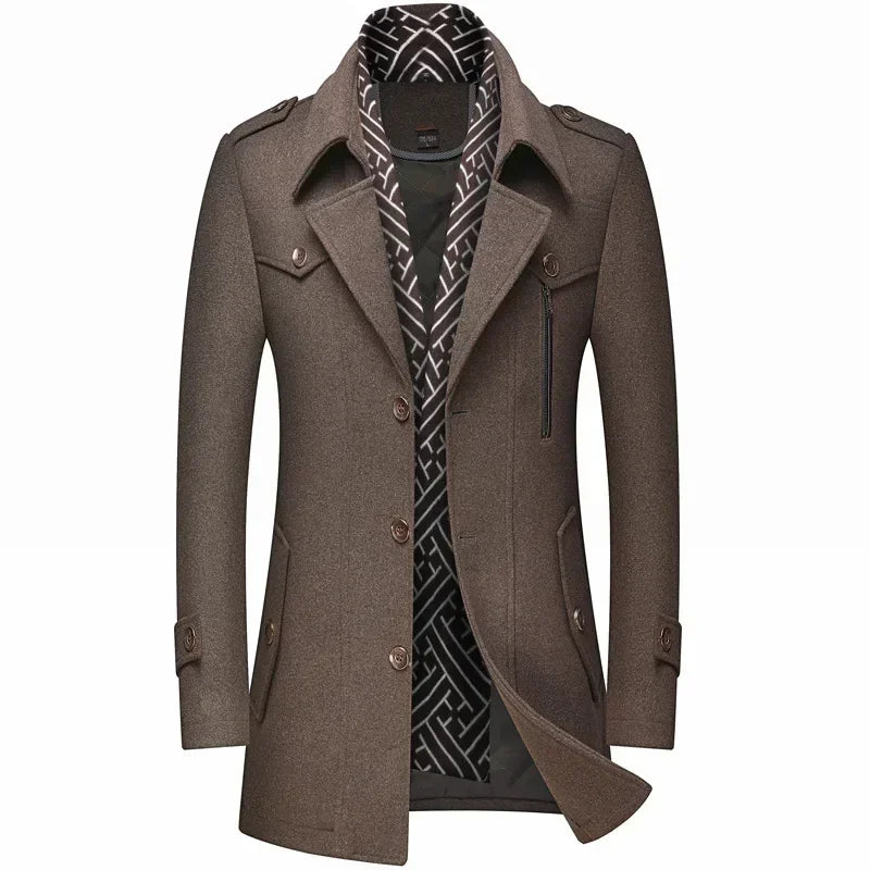 Men's Slim-Fit Long Winter Coat – Stylish Warmth for Cold Weather
