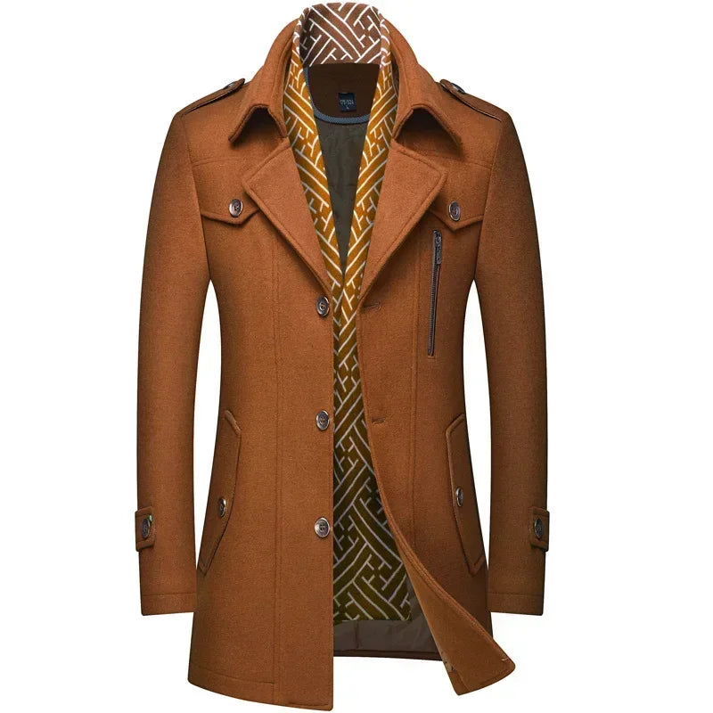 Men's Slim-Fit Long Winter Coat – Stylish Warmth for Cold Weather