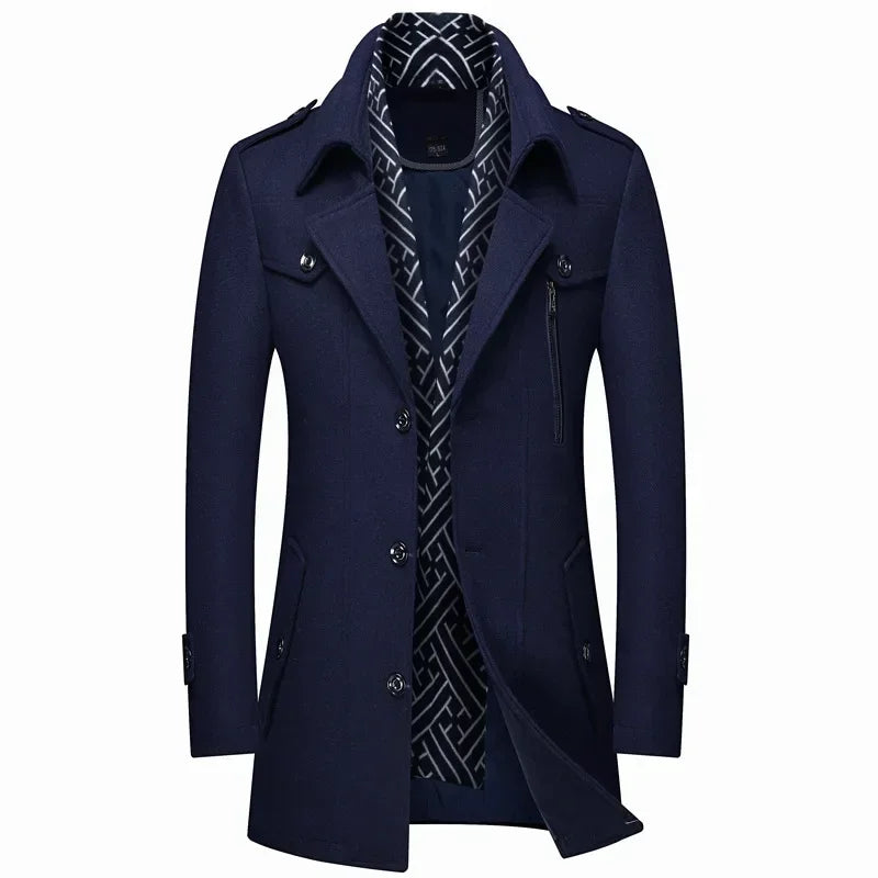 Men's Slim-Fit Long Winter Coat – Stylish Warmth for Cold Weather