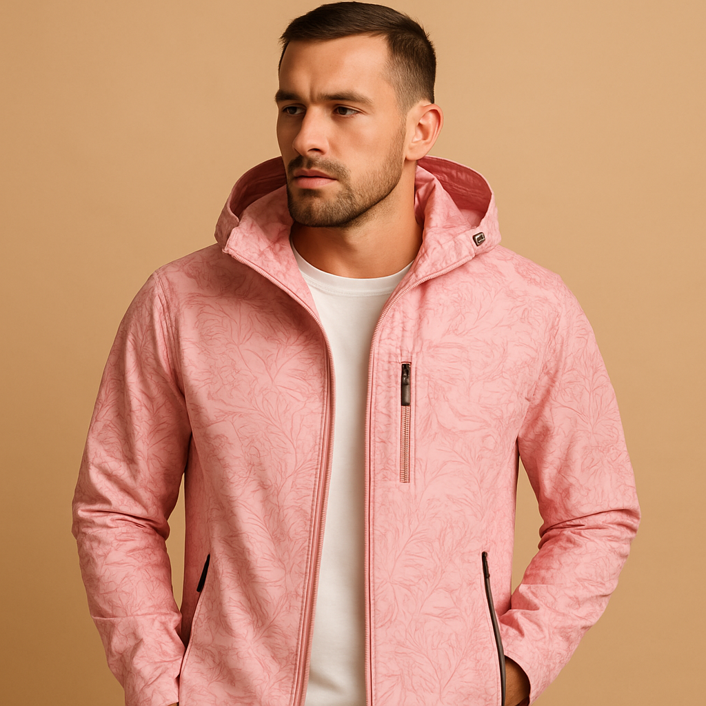 Stylish Waterproof Jacket with Nature-Inspired Leaf Print
