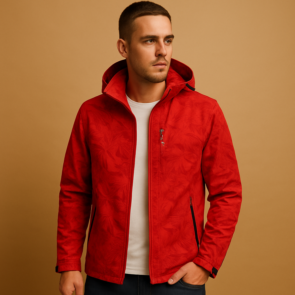 Stylish Waterproof Jacket with Nature-Inspired Leaf Print