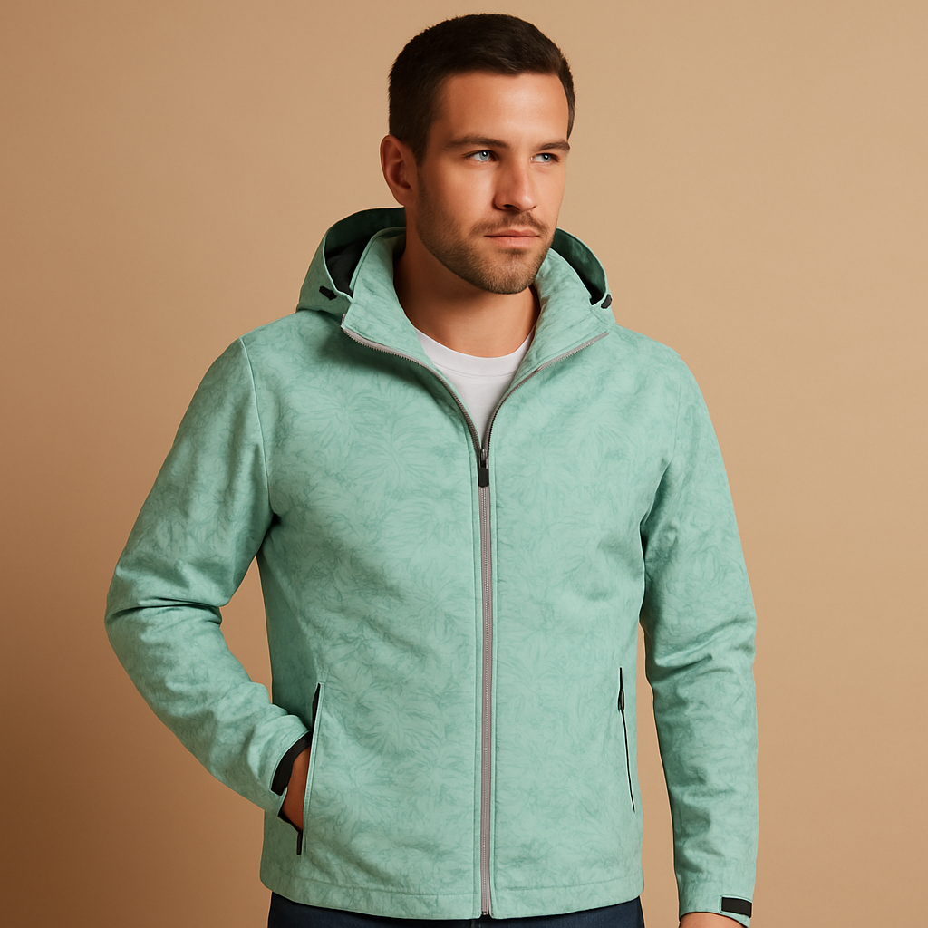 Stylish Waterproof Jacket with Nature-Inspired Leaf Print