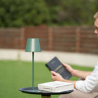 Tall Dimmable Table Lamp - Touch-Control Rechargeable LED - Matte Orange