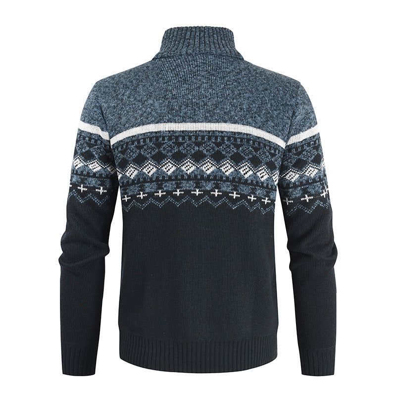 Mano Men’s Winter High-Collar Slim-Fit Cardigan Sweater