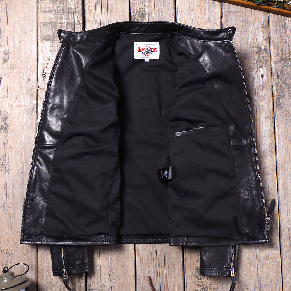 Men's Leather Jacket - Black Horsehide