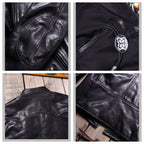 Men's Leather Jacket - Black Cowhide