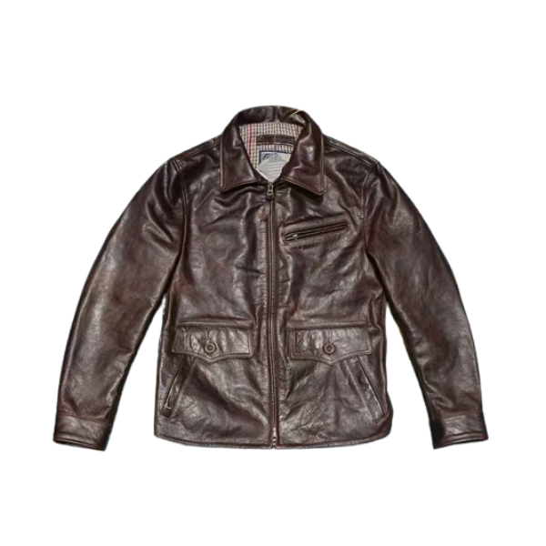 Men's Newsboy Leather Jacket Horsehide - S/34