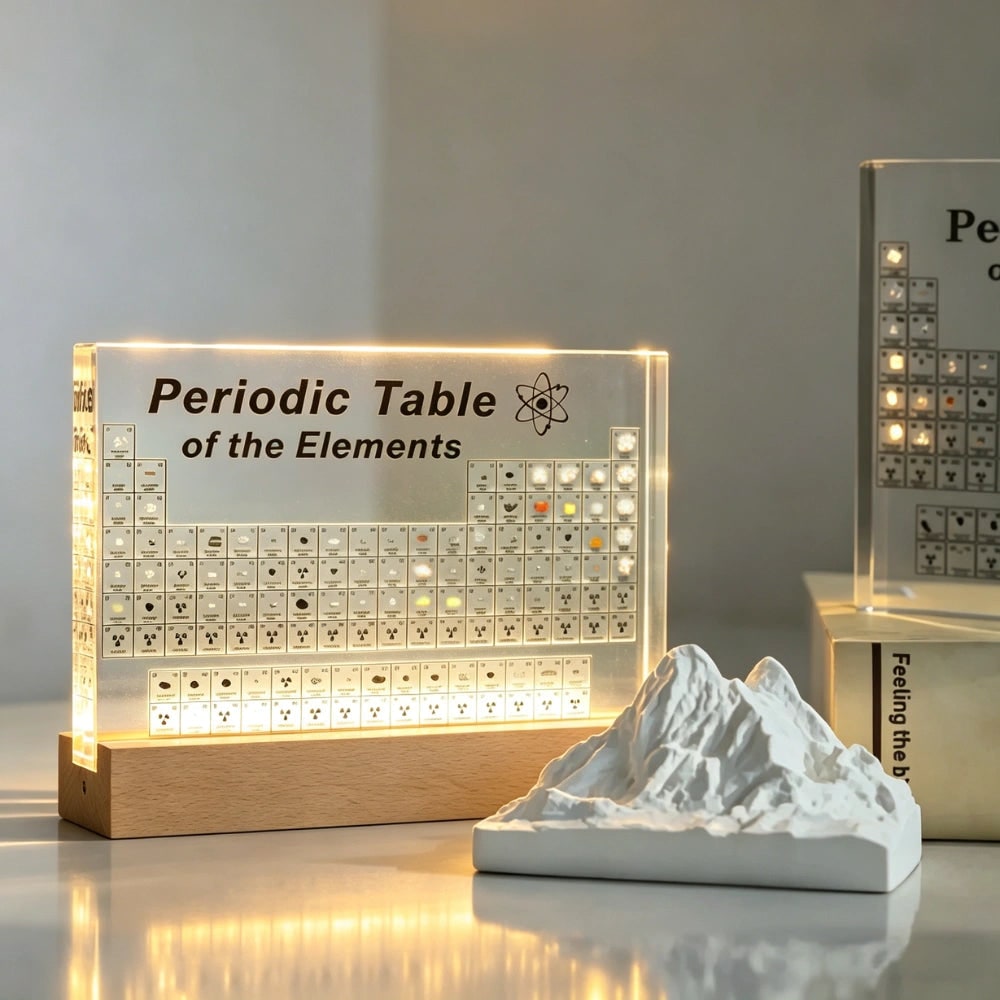 Periodic Table with Real Elements - Acrylic LED Display - Small