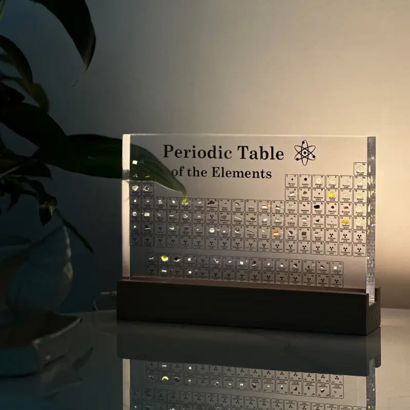 Periodic Table with Real Elements - Acrylic LED Display