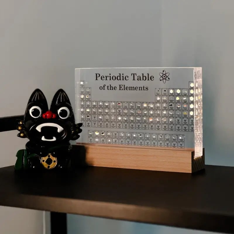 Periodic Table with Real Elements - Acrylic LED Display