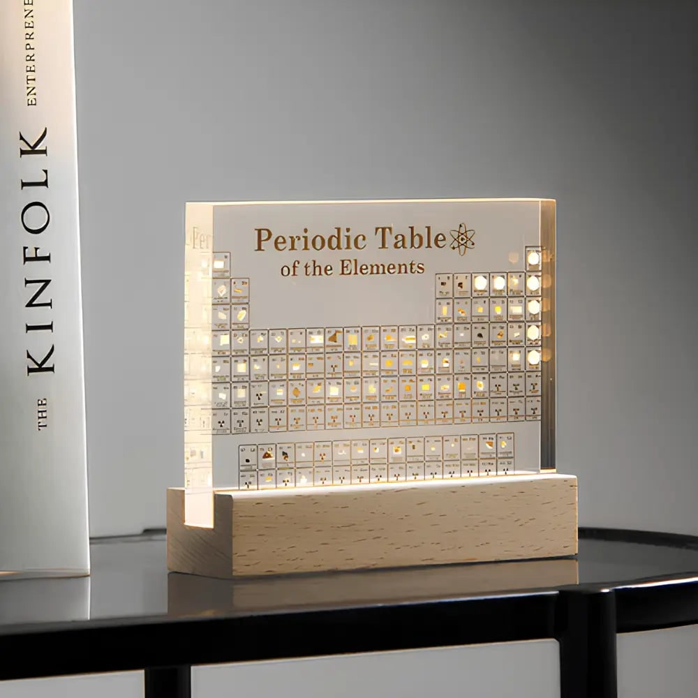 Periodic Table with Real Elements - Acrylic LED Display - Medium