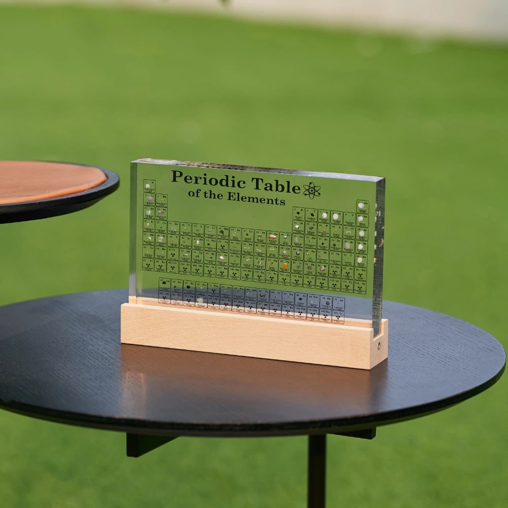 Periodic Table with Real Elements - Acrylic LED Display