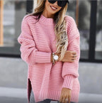 Women's Long Sleeve Turtleneck Sweater - Red