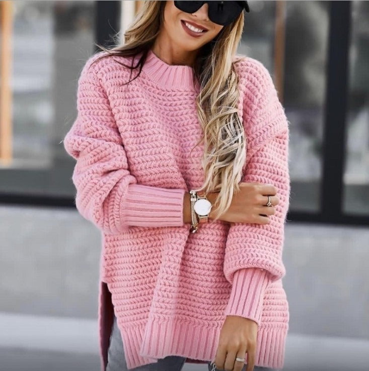 Women's Long Sleeve Turtleneck Sweater - Red