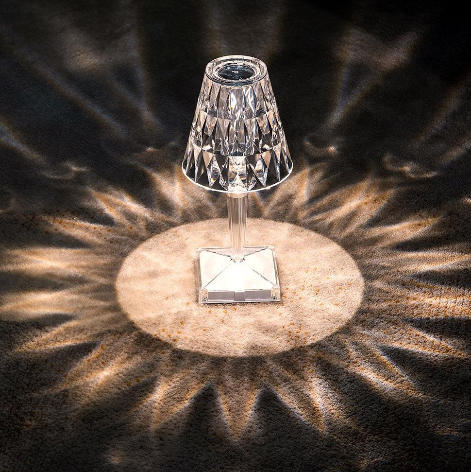 Elegant Crystal Accent Lamp - Dimmable Rechargeable Lighting