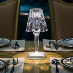 Elegant Crystal Accent Lamp - Dimmable Rechargeable Lighting