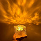 Water Ripple Cube Projector Lamp - Remote Control LED Aurora