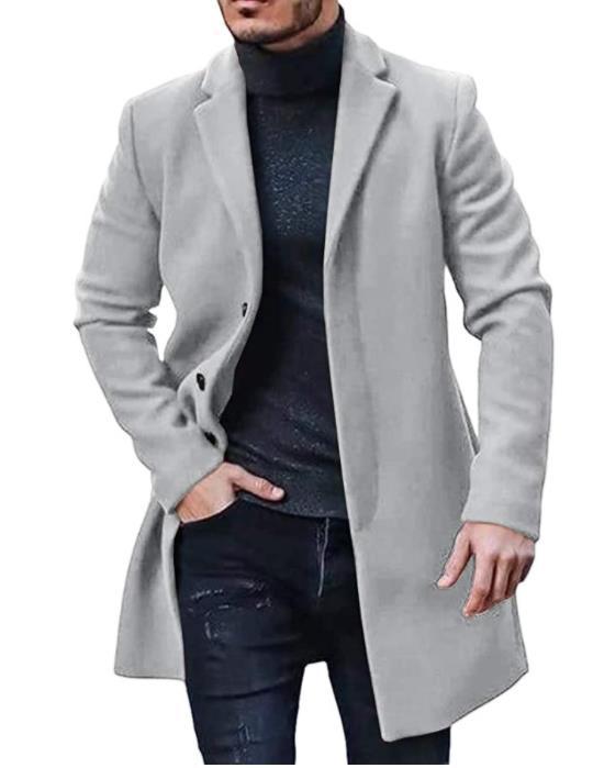 Sander | Men's Tailored Long Wool Trench Coat with Timeless Elegance