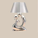 Sculpture Table Lamp - Cordless Rechargeable Ambient Lighting - Silver A