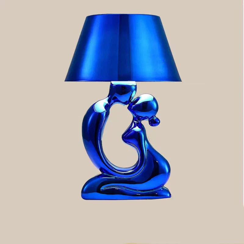 Sculpture Table Lamp - Cordless Rechargeable Ambient Lighting - Silver B