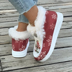 Women's Christmas Gnome Print Snow Boots