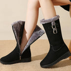 Women's Mid-Calf Buckle Warm-Lined Boots