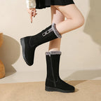 Women's Mid-Calf Buckle Warm-Lined Boots