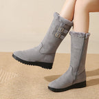Women's Mid-Calf Buckle Warm-Lined Boots