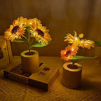 Sunflower Style LED Accent Lamp - Warm Decorative Light - Double-head